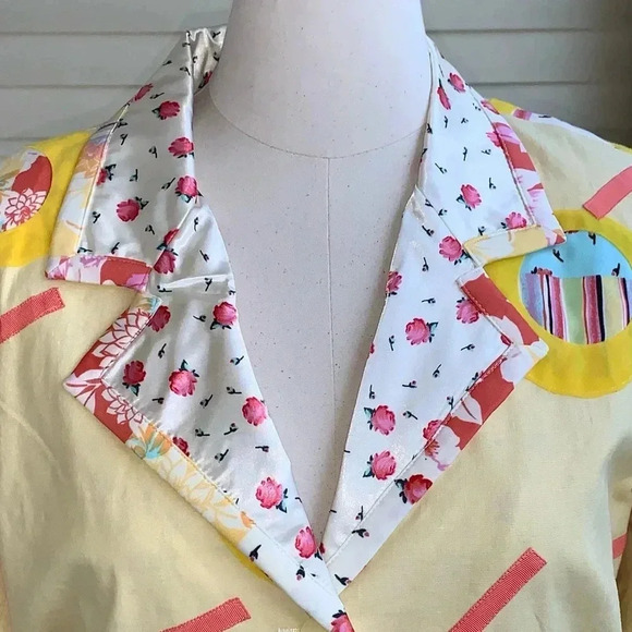 NEW Koos of Course Butter Yellow Linen Blend Blazer Jacket XL Artsy QUIRKY QVC - Picture 3 of 7